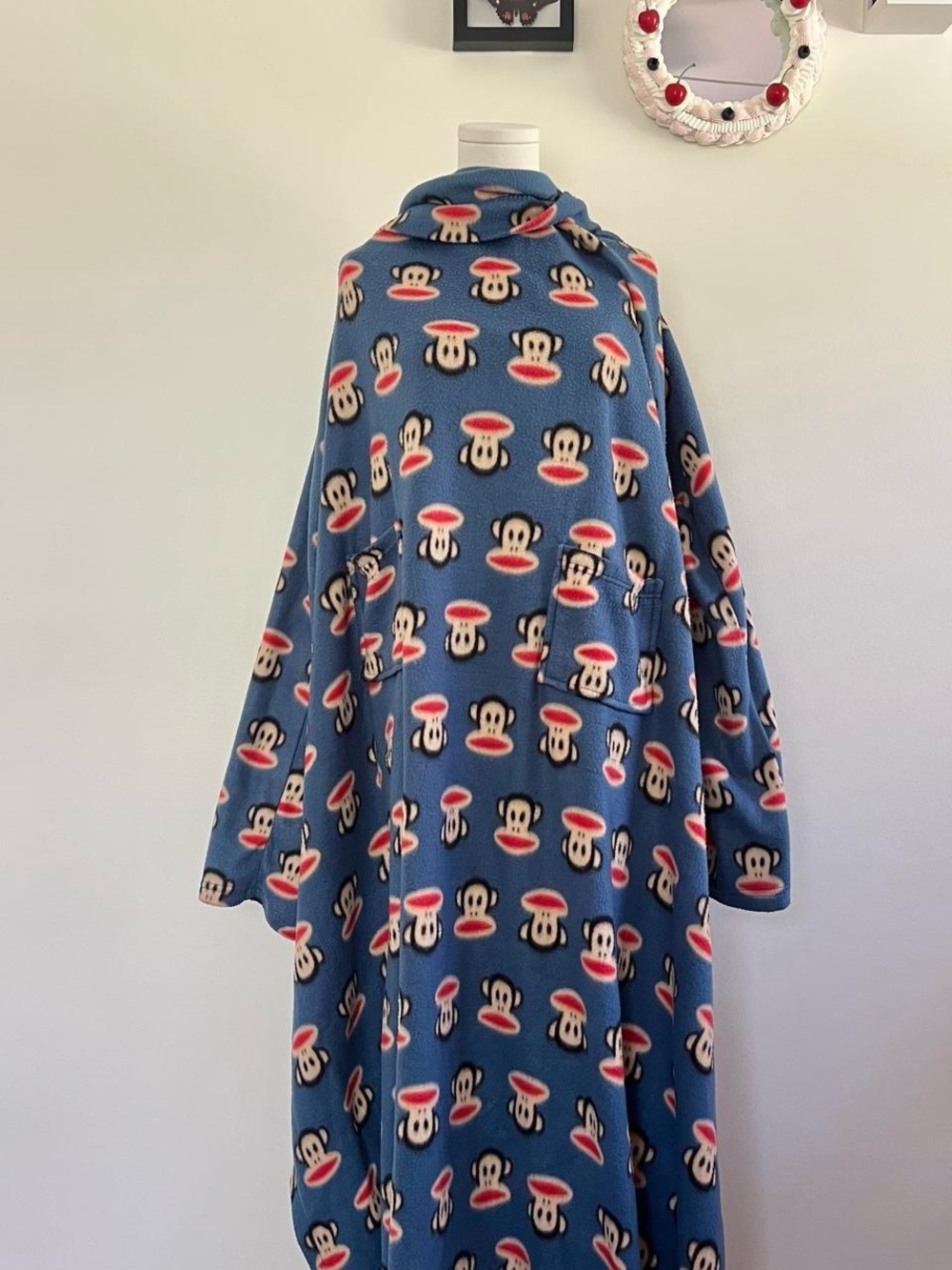 Vintage 2010 y2k Paul Frank blue fleece snuggie poncho.